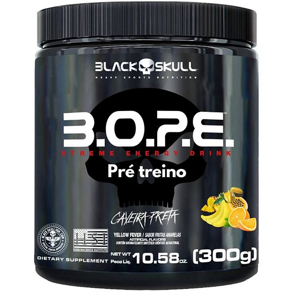 Pré Treino BOPE Black Skull 300g Frutas Amarelas