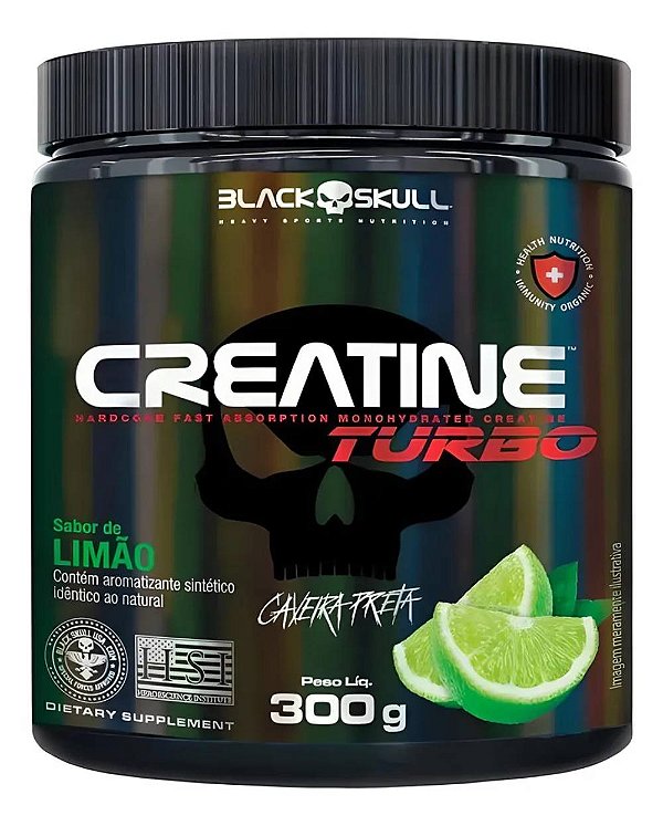 Creatina Turbo Black Skull 300g Limão