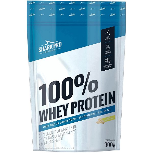 Whey Protein 100% Pouch 900g – Sabor Chocolate Branco