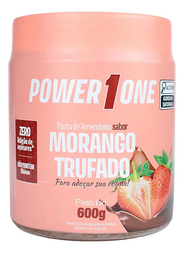 Pasta de Amendoim Power1One - Morango Trufado 600g