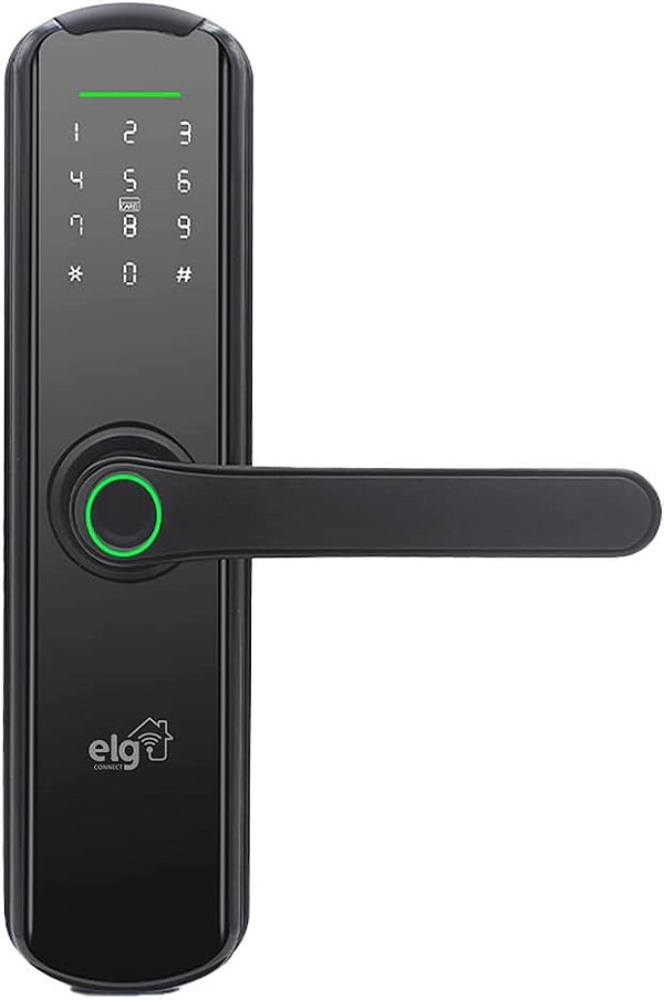 Fechadura Digital Inteligente ELG SHFB700 – Wi-Fi, Biométrica e Multifuncional – Preta
