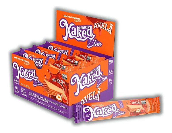 Naked Protein Slim Avelã 25g– Caixa com 12 Unidades