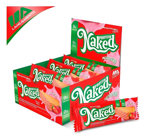 Naked Protein Morango 40g– Caixa com 12 Unidades
