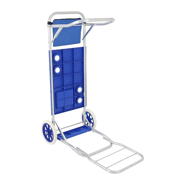 Carrinho Mesa para Praia em Alumínio com Bolsa e Avanço Azul Bel