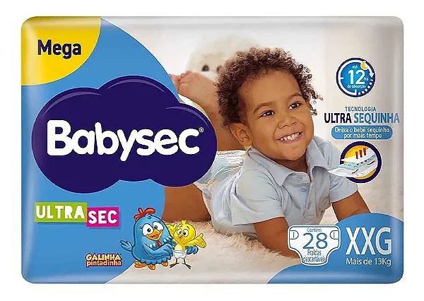 Fralda Babysec Galinha Pintadinha Ultrasec 28 unidades (XXG)