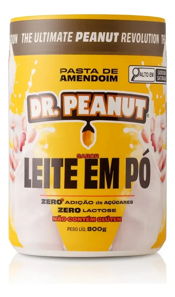 Pasta De Amendoim Pote 800g Sabor Leite Em Pó Dr Peanut