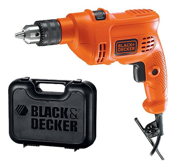 Furadeira de Impacto 10mm Black Decker Modelo ‎TM500K com Maleta Potência 560W