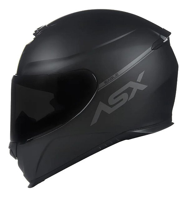 Capacete Asx Eagle Solid Preto Fosco Cinza