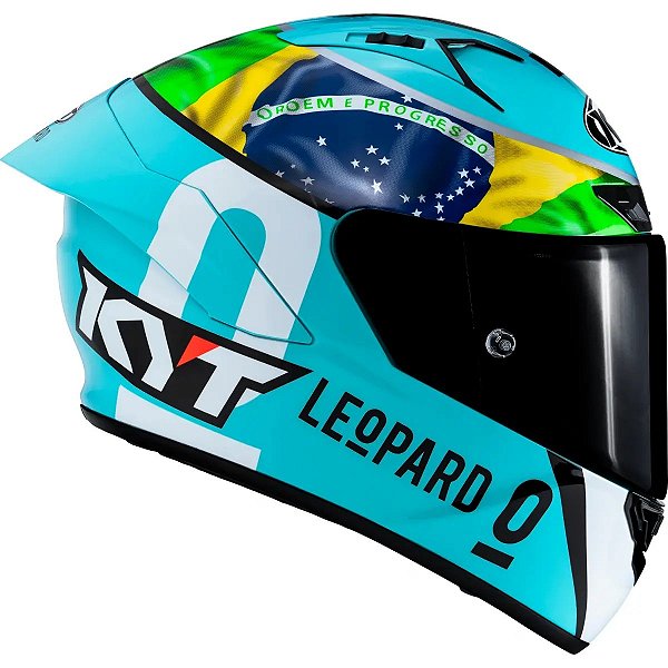 Capacete Moto Kyt Nz Race Leopard Replic Brasil - Azul
