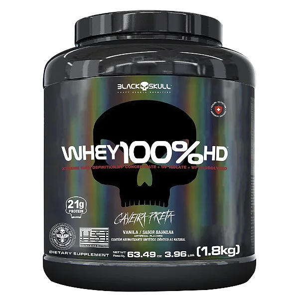 Whey 100% Hd (1,8kg) Baunilha - Black Skull