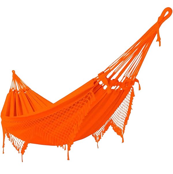 Rede De Dormir Casal Reforçada Laranja 3,60x1,50