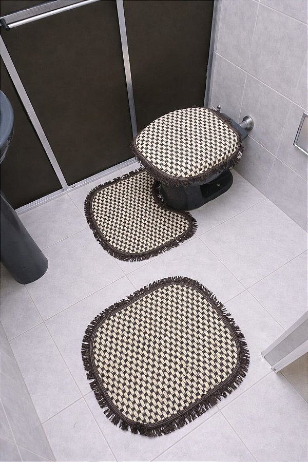 Jogo Tapete Banheiro Esmeralda Luxo 3 Peças