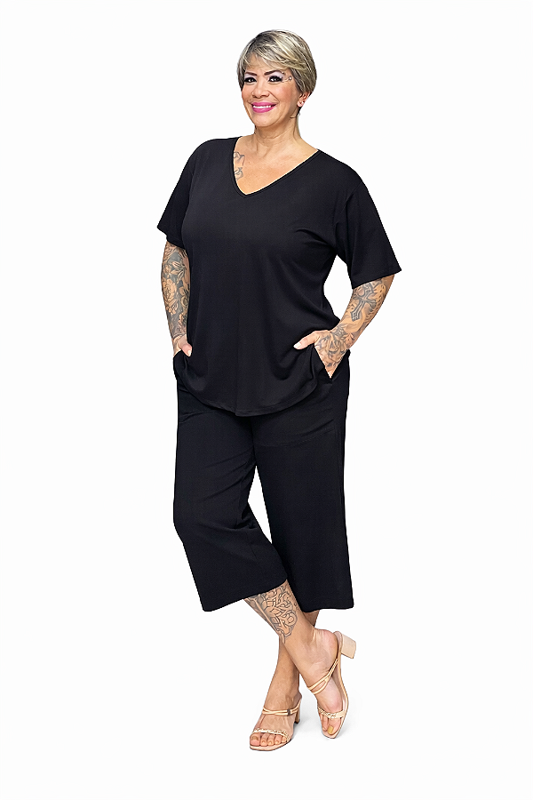 Blusa despojada em malha Viscolaycra