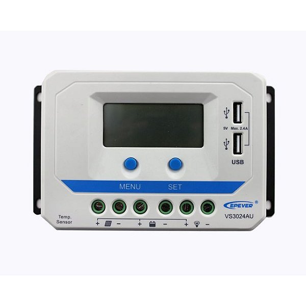 Controlador de Carga PWM 30A 12/24V – Epever Viewstar VS3024AU