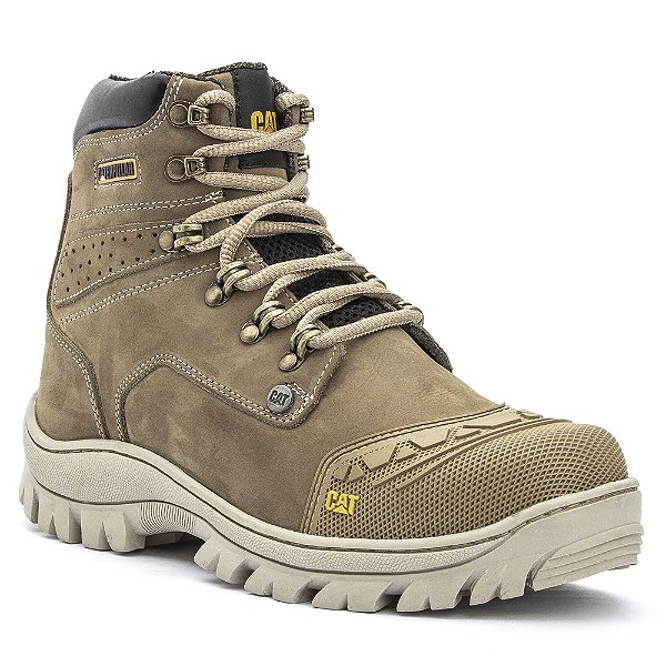 Bota Masculina Caterpillar Original em Couro Legítimo 2190 Destroyer Bege