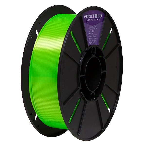 Filamento Voolt 3D PLA Verde Neon V-Silk High Speed Premium - 1Kg