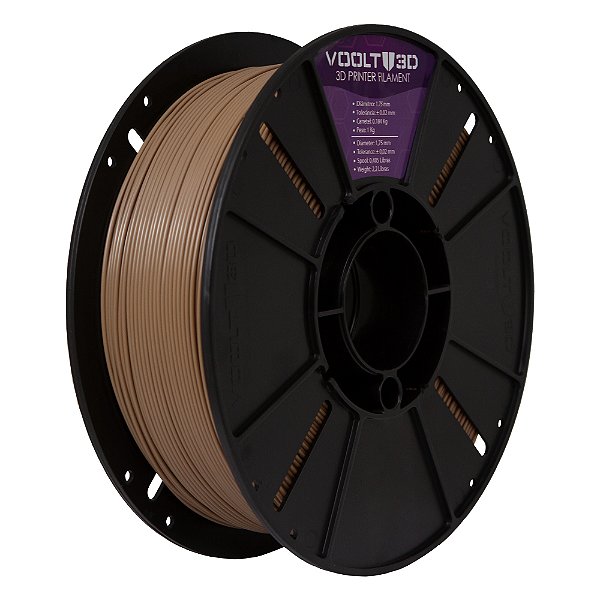 Filamento Voolt 3D PLA Marrom Cappuccino Velvet High Speed Premium - 1Kg