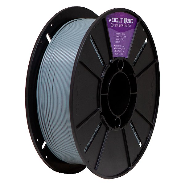 Filamento Voolt 3D PLA Cinza Claro Velvet High Speed Premium - 1Kg
