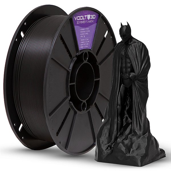 Filamento Voolt 3D PLA Preto Velvet High Speed Premium - 1Kg