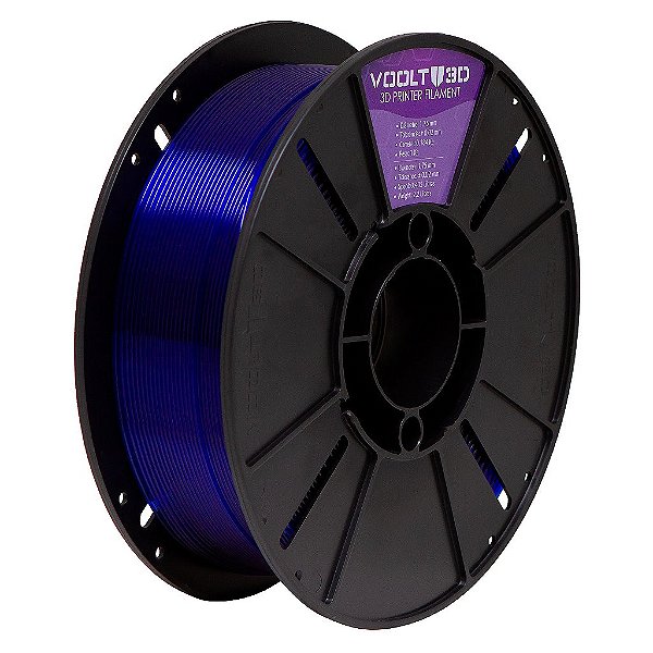 Filamento Voolt 3D PLA Azul Translúcido High Speed Premium - 1Kg