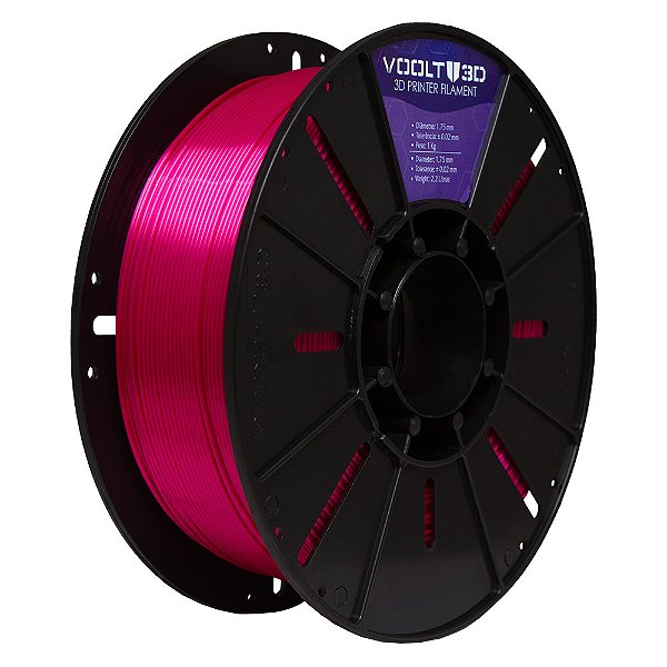 Filamento Voolt 3D PLA Rosa Choque V-Silk High Speed Premium - 1Kg