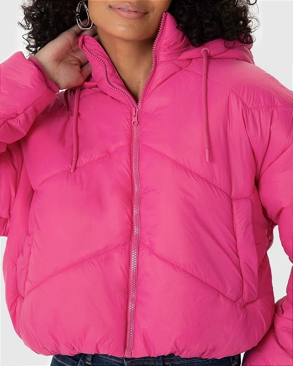 JAQUETA PUFFER CROPPED PINK MW