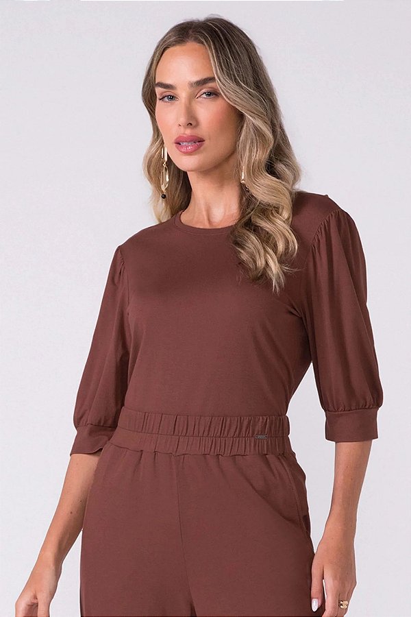 BLUSA FEMININA 3/4 BUFANTE ELL