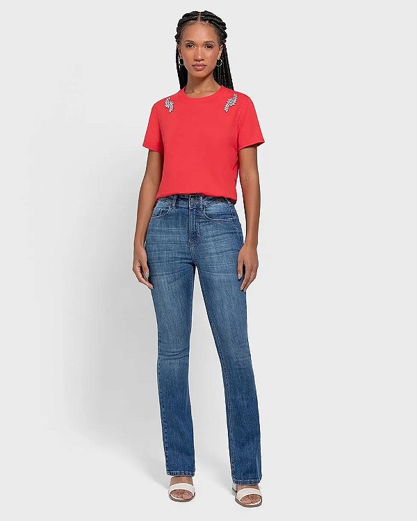 T-SHIRT SLIM C/ PEDRARIA MW