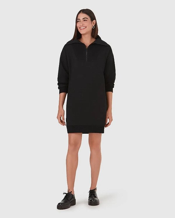 VESTIDO AMPLO MOLETOM C/ ZIPER MW