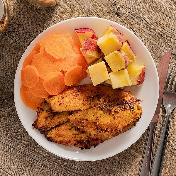 File de Pescada, Batata Doce em Fatias e Cenoura - 300g