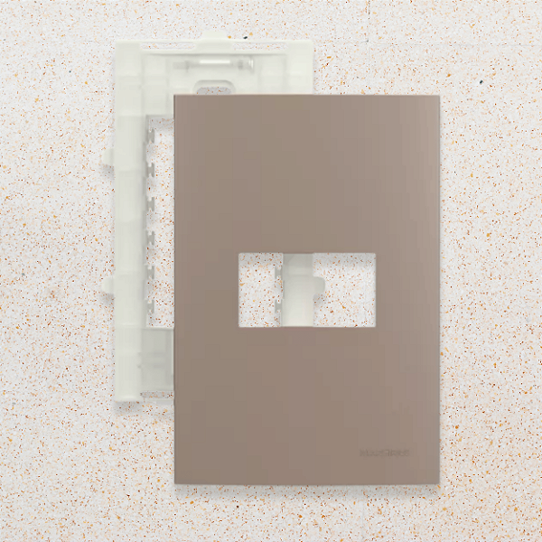 PLACA + SUPORTE - 4X2 - 1 POSTO - ARGILA - SLEEK COLORS