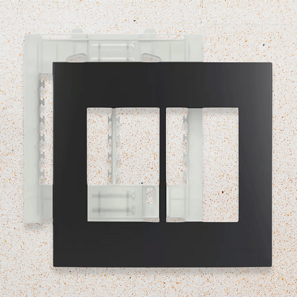 PLACA + SUPORTE - 4X4 - 6 POSTOS - GRAFITE - SLEEK COLORS