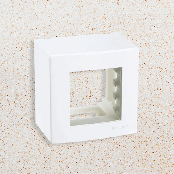 CAIXA SOBREPOR - 2 POSTOS C/ SUPORTE - BRANCO - SLEEK