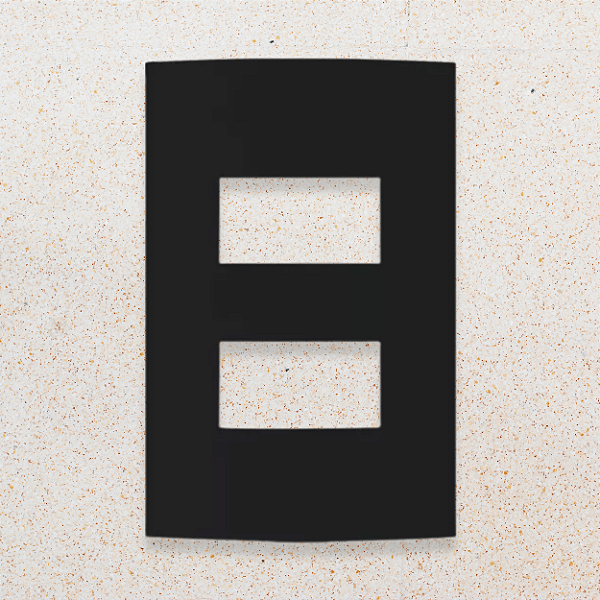 PLACA 4X2 - 2 POSTOS SEPARADOS - EBONY - SLEEK CLEAN