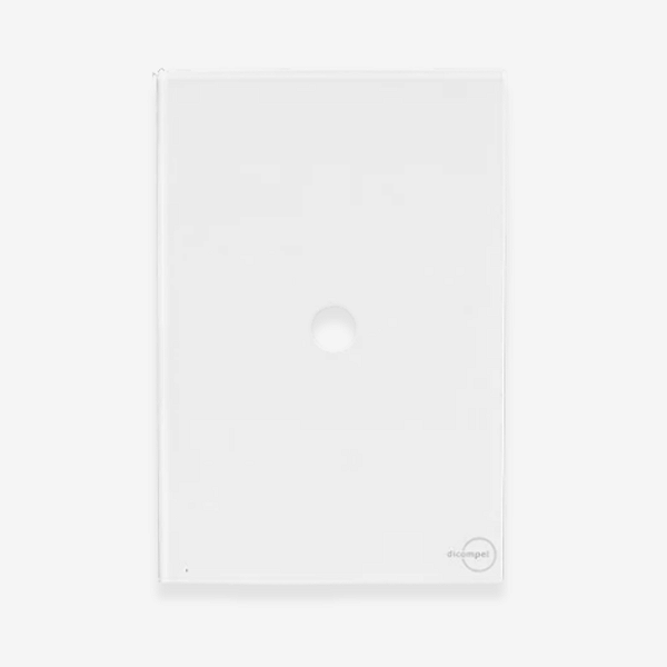 PLACA + SUPORTE 4X2 - 1 FURO - BRANCO - NOVARA GLASS