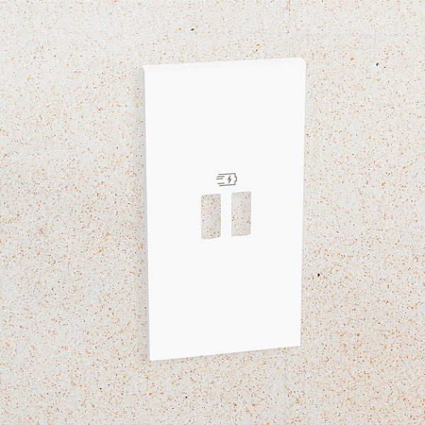 TAMPA PARA TOMADA CARREGADOR USB - WHITE - LIVING NOW