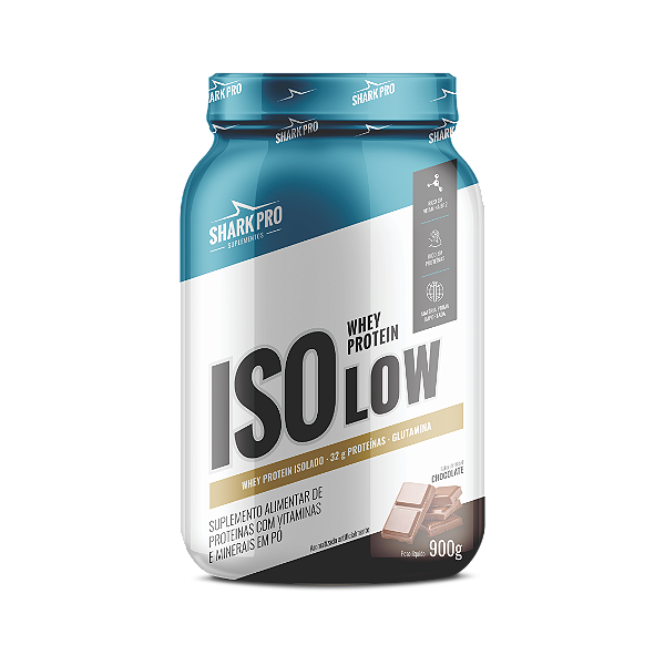 ISOLOW- WHEY PROTEIN ISOLADA - WPI - POTE 900g SABOR CHOCOLATE