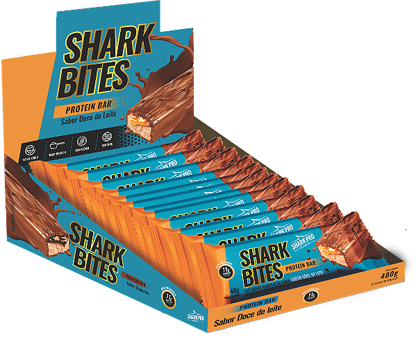 SHARK BITES PROTEIN BAR DOCE DE LEITE (12X40G)