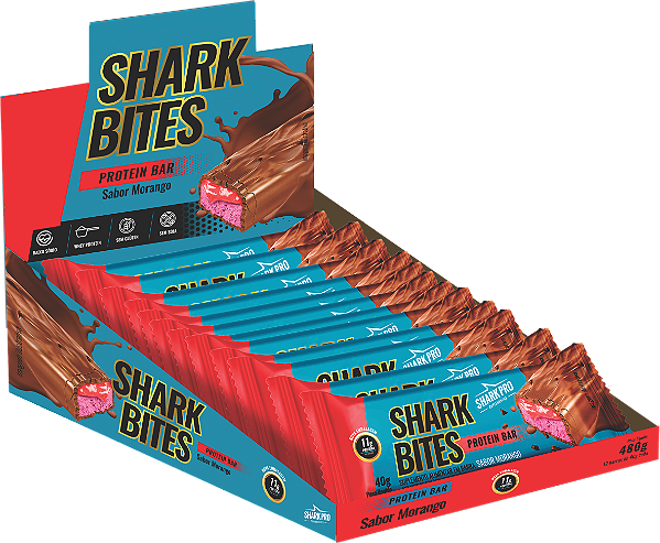 SHARK BITES PROTEIN BAR MORANGO (12X40G)