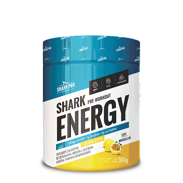 SHARK ENERGY PRÉ TREINO 300G SABOR MARACUJA