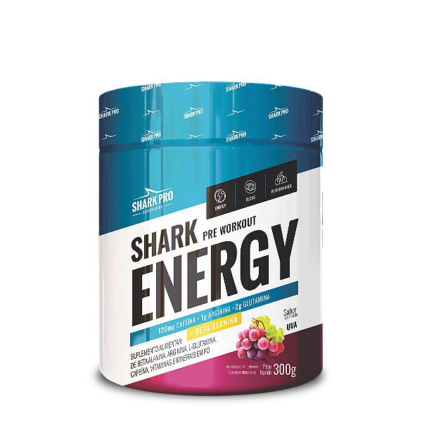 SHARK ENERGY PRÉ TREINO 300G SABOR UVA