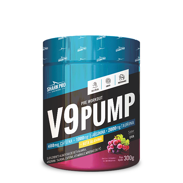 V9-PUMP PRE WORKOUT - PRÉ TREINO 300G SABOR UVA