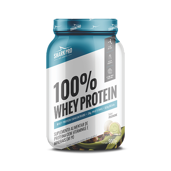 100% WHEY PROTEIN - WPC - WHEY PROTEIN POTE 900g PISTACHE