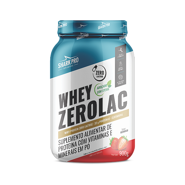 100% WHEY ZEROLAC MORANGO 900G