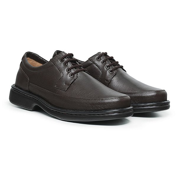 Sapato Masculino Ortopédico Comfort Shoes - 2008 Café