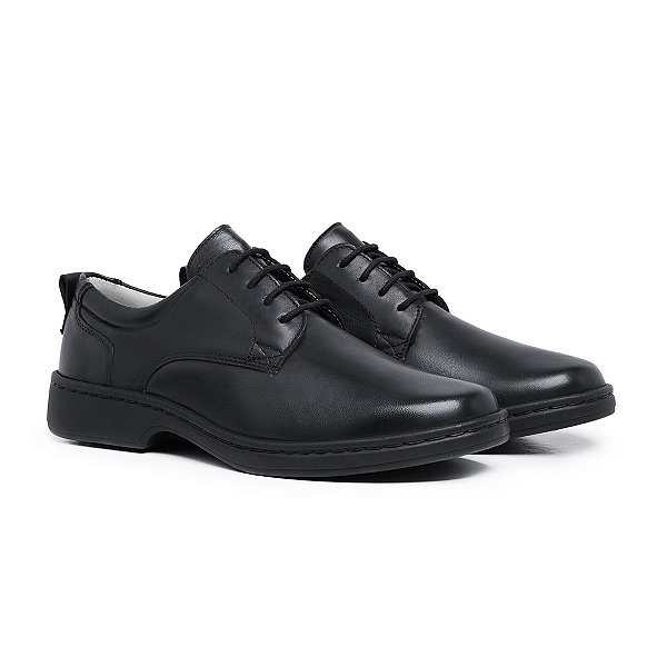 Sapato Social Couro Legítimo Comfort Shoes - 6060 Preto