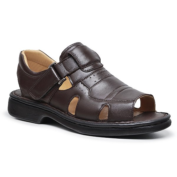 Sandália Masculina Ortopedica Ultra Comfort - 3600 Café