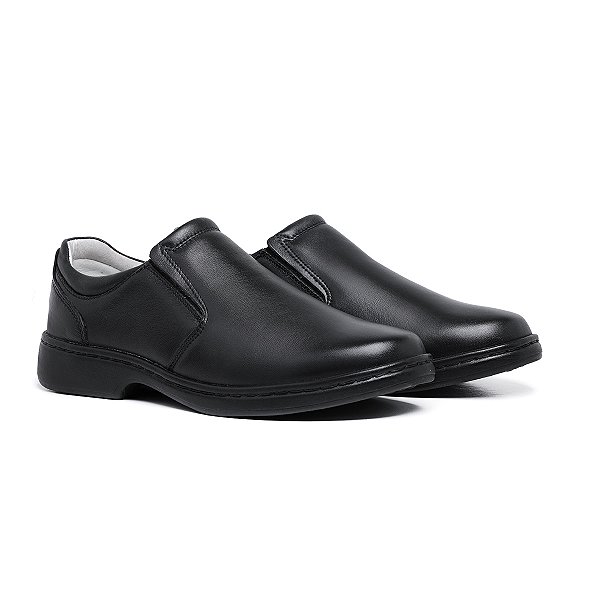 Sapato Social Couro Legítimo Comfort Shoes - 6050 Preto