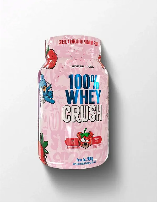 WHEY 100% CRUSH UNDER LABZ MORANGO 900G POTE