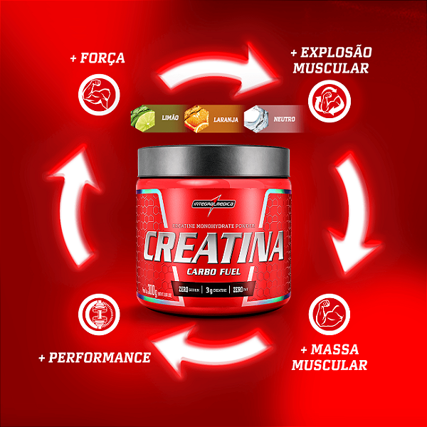 CREATINA INTEGRAL MEDICA CARBO FUEL LIMAO 300G
